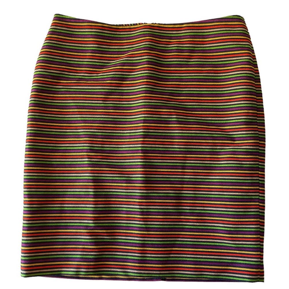 Talbots Petites Multicolored Stripe Straight Lined Skirt - Size 12P
